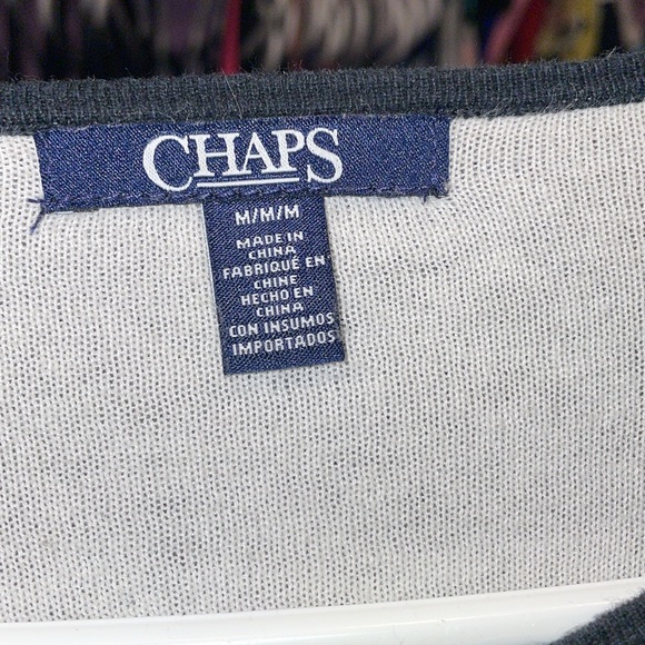 CHAPS fancy tartan plain like ladies top like new condition size medium black - Picture 6 of 9